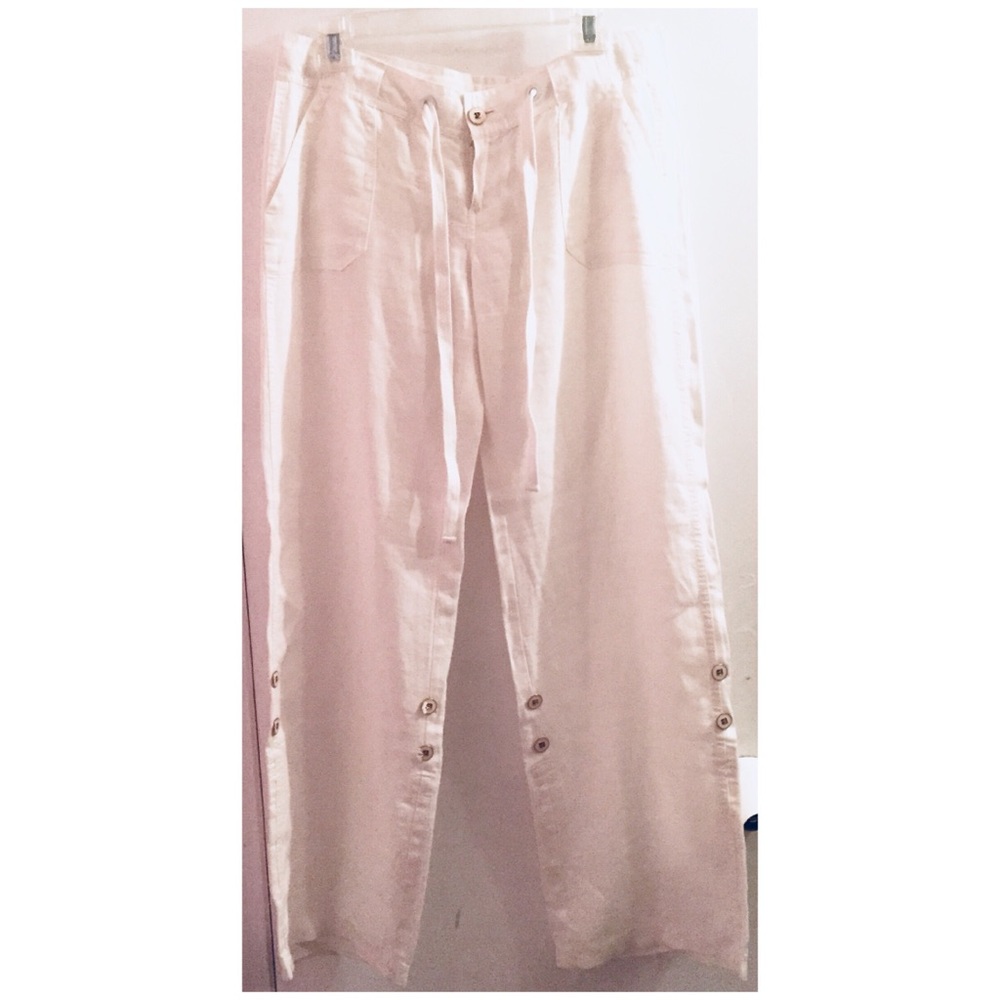JUICY COUTURE CASUAL WHITE LINEN PANT SIZE S - Picture 3 of 8